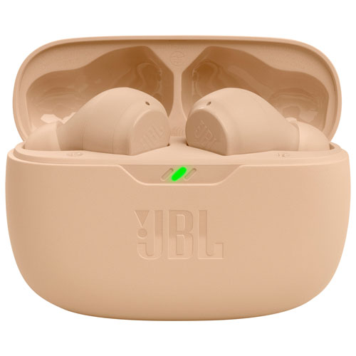 Écouteurs boutons 100 % sans fil à isolation sonore Vibe Beam de JBL - Beige