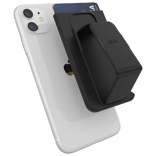 CLCKR Universal Wallet Cell Phone Grip & Stand - Black