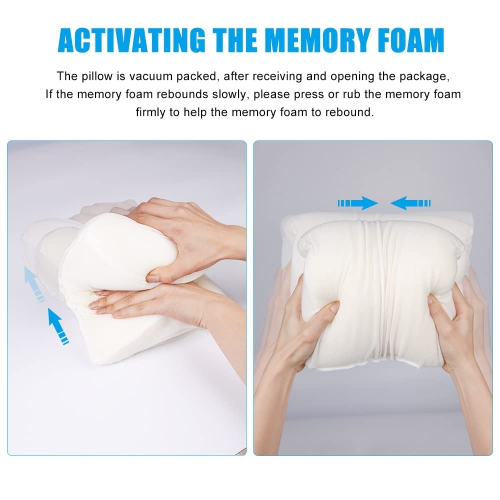 Memory Foam Car Neck Pillow Soft Leather Headrest for Driving Home Office Black