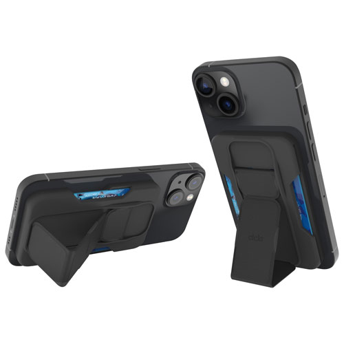 CLCKR Wallet Cell Phone Grip & Stand with MagSafe - Black