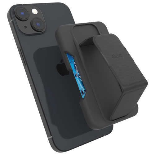 CLCKR Wallet Cell Phone Grip & Stand with MagSafe - Black