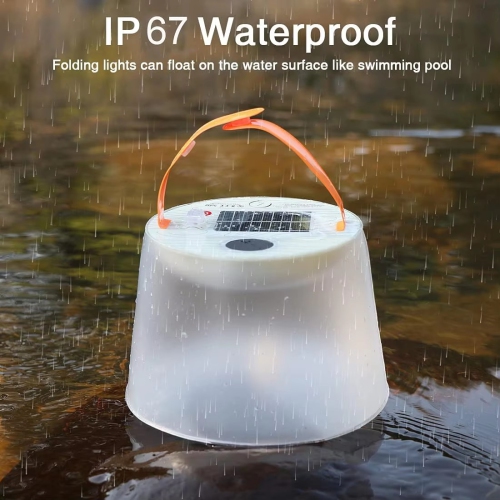 Inflatable Solar LED Camping Lantern with Speaker and Phone Charger Waterproof LED Solar Lamp for Camping Hiking USB Phone Charger Outdoor, Fishing