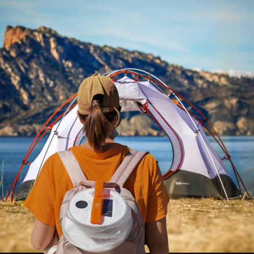 Inflatable Solar LED Camping Lantern with Speaker and Phone Charger Waterproof LED Solar Lamp for Camping Hiking USB Phone Charger Outdoor, Fishing