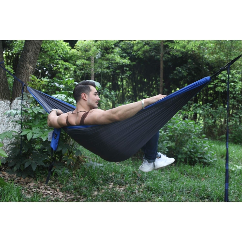 Double Camping Hammock, Lightweight Portable Parachute 500lbs Capacity Hammock for Backpacking, Camping, Travel, Beach, Garden