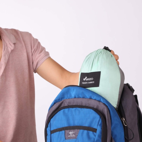 Hamac de camping double, parachute portatif léger hamac de 500lbs kg pour la randonnée, le camping, le voyage, la plage, le jardin