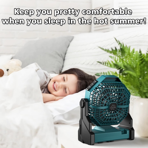 Camping Fan, Camping Fan Rechargeable with LED Lantern & Hanging Hook, Battery Operated Camping Fan for Tent, 270° Rotation, Portable USB Camping Fan