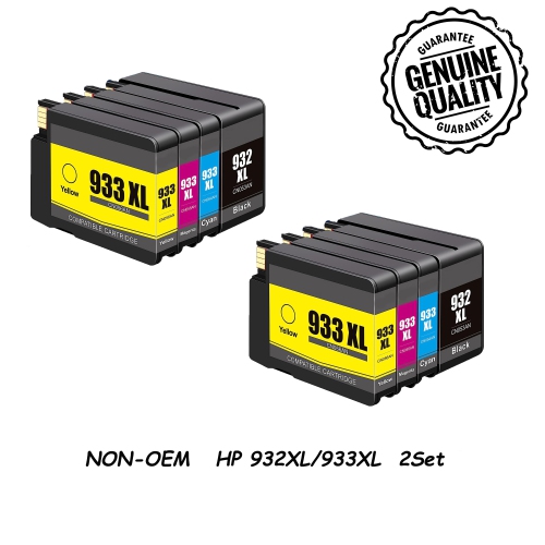 BESTONER  2 Set Compatible Replacement for HP 932Xl / 933Xl Ink Cartridge HP 932 933 High Yield for HP Printer Officejet 6100 6600 6700 7110 7510 7512