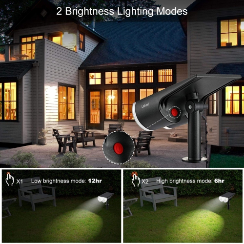 Solar Spot Lights Outdoor, IP67 Waterproof 2-in-1 Dusk-to-Dawn Solar Landscape Spotlights, Brightness 6500K Daylight, Solar Outdoor Lights for Garden