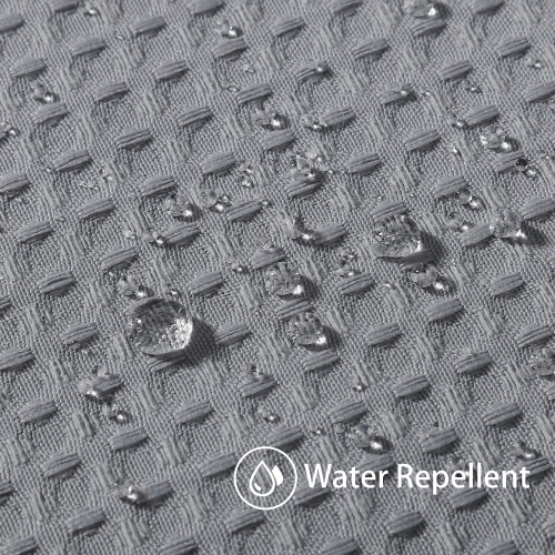 Waffle Weave Shower Curtain with Stainless Steel Hooks - 230 GSM Heavy Duty Fabric Bath Curtains, Hotel Luxury Quality, Water Resistant, Machine