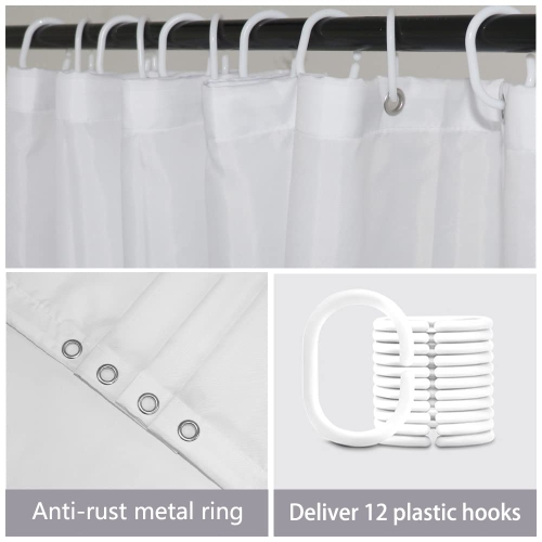 Rideau de douche rustique, rideau de douche à motif floral étanche, ensemble de rideaux de douche en polyester, rideau de bain lavable à la machine,