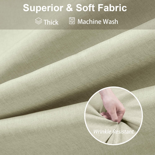 Linen Textured Shower Curtain with Stainless Steel Hooks - 230 GSM Heavy Duty Fabric Bath Curtains, Hotel Luxury Quality, Water Resistant, Machine