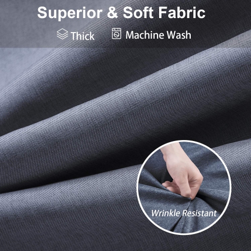 Linen Textured Shower Curtain with Stainless Steel Hooks - 230 GSM Heavy Duty Fabric Bath Curtains, Hotel Luxury Quality, Water Resistant, Machine