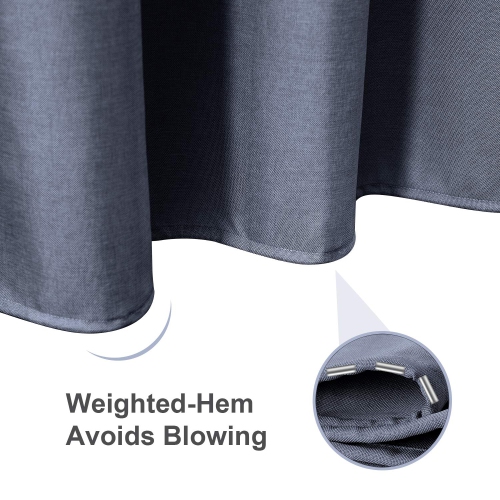 Linen Textured Shower Curtain with Stainless Steel Hooks - 230 GSM Heavy Duty Fabric Bath Curtains, Hotel Luxury Quality, Water Resistant, Machine