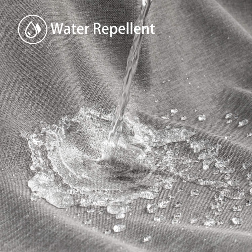 Linen Textured Shower Curtain with Stainless Steel Hooks - 230 GSM Heavy Duty Fabric Bath Curtains, Hotel Luxury Quality, Water Resistant, Machine