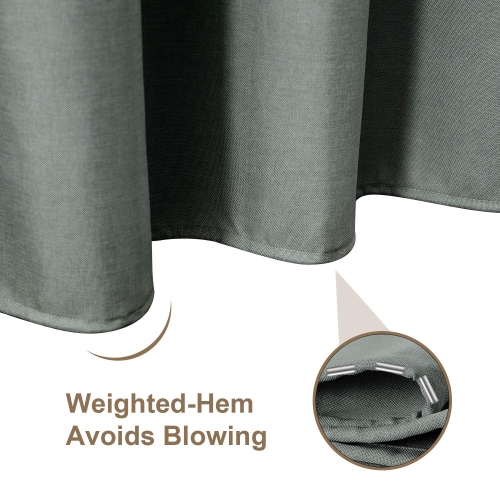 Linen Textured Shower Curtain with Stainless Steel Hooks - 230 GSM Heavy Duty Fabric Bath Curtains, Hotel Luxury Quality, Water Resistant, Machine