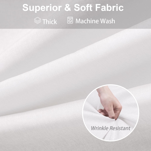 Linen Textured Shower Curtain with Stainless Steel Hooks - 230 GSM Heavy Duty Fabric Bath Curtains, Hotel Luxury Quality, Water Resistant, Machine