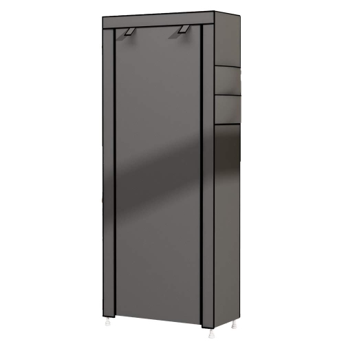 Étagère à chaussures à 9 niveaux avec tablette de rangement à couvercle hermétique à la poussière gris