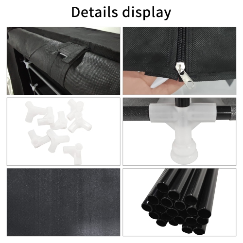 Shoe Rack Portable Storage Free Standing Shoe Organizer with Non-Woven Fabric Cover,Black