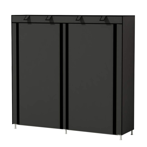 Étagère à chaussures rangement portatif rangement autonome avec housse en tissu non tissé, gris