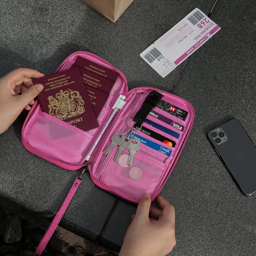 Portefeuille Travel Essentials pour accessoires volants famille porte-passeport étui pochette de rangement avec blocage RFID avion document vacances