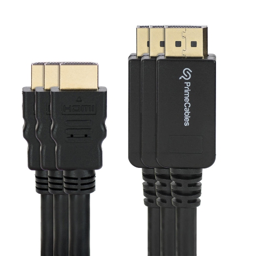 PRIMECABLES  3Pack 6Ft Displayport to HDMI Adapter Cable M/m In Black