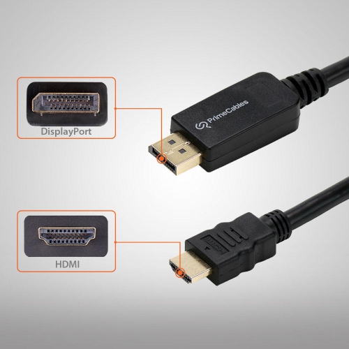3Pack 6ft Black DisplayPort to HDMI Adapter Cable M/M