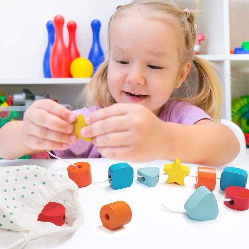 Ensemble de jouets d'apprentissage précoce de TOOKYLAND - Ensemble de jeu Montessori éducatif 6-en-1; jouets en bois pour tout-petits de 19-24 mois
