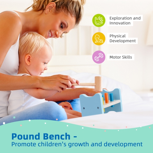 Ensemble de jouets d'apprentissage précoce de TOOKYLAND - Ensemble de jeu Montessori éducatif 6-en-1; jouets en bois pour tout-petits de 13-18 mois