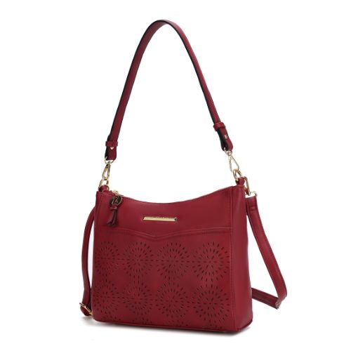 MKF COLLECTION  Alanis Laser Cut Vegan Leather Women’S Shoulder Bag By Mia K In Multicolor