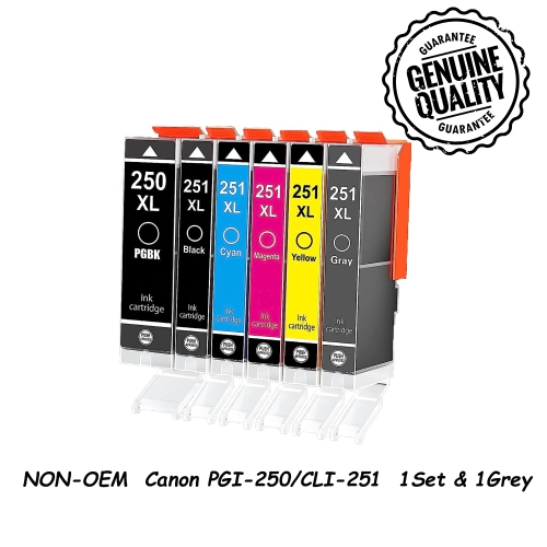 1 Set & 1GY Replacement for Canon PGI-250 CLI-251 PGI250 CLI251 Canon PIXMA MX922 MX722 MX920 IP8720 MG5420 MG5422 MG5500 MG5520 MG5522 MG5620 MG5622