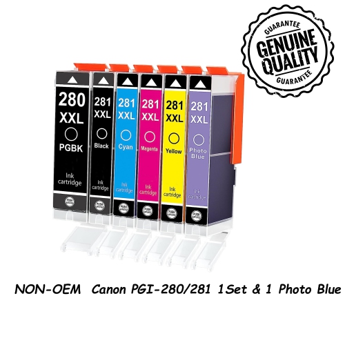 1 Set & 1Blue Replacement for Canon 280 281 PGI-280XXL CLI-281XXL High Yield - Canon PIXMA TR7520 TR7620 TR8520 TR8620 TS6120 TS6220 TS6320 TS702