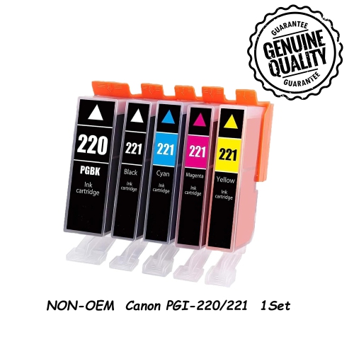 1 Set Compatible Replacement for Canon PGI-220 CLI-221 PGI220 CLI221 - Canon PIXMA IP3600 IP4600 IP4700 MP540 MP560 MP620 MP620B MP640 MP640R MP980