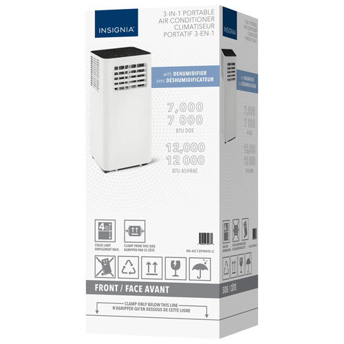 Insignia Portable Air Conditioner - BTU (SACC BTU) - White/Black
