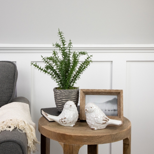 Plante de thym artificiel Real Touch™ en pot en céramique grise - 15 po