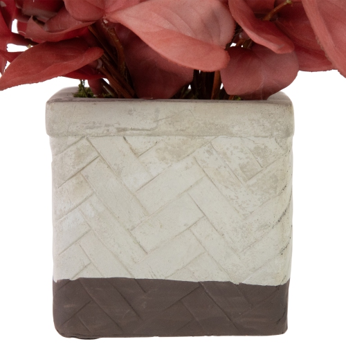 Real Touch™ Artificial Peperomia Plant in Square Lattice Designed Pot - 7" - Brick Red