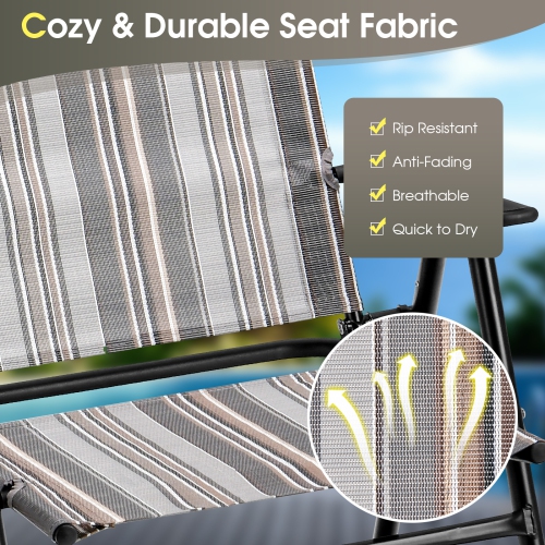 Topbuy Outdoor Folding Chairs Set of 2/4 Lightweight High Back Chairs w/ Armrests Heavy-Duty Metal Frame