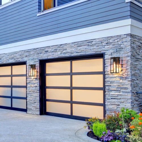 Bern 1-Light Black Outdoor Wall Sconces with Clear Glass Patio Lights