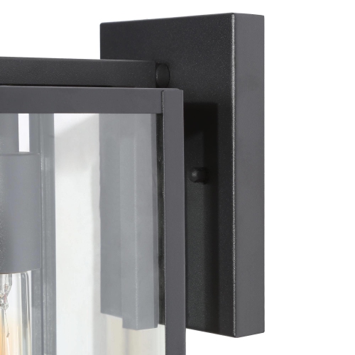 Bern 1-Light Black Outdoor Wall Sconces with Clear Glass Patio Lights