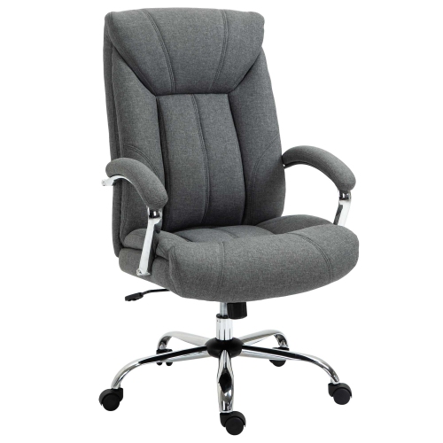 VINSETTO  High Back Swivel Home Office Chair Task Ergonomic Linen Fabric Computer Chair, With Arm, Adjustable Height In Grey