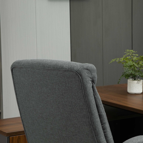 Vinsetto High Back Swivel Office Chair Task Ergonomic Linen Fabric Computer Chair, with Arm, Adjustable Height, Grey