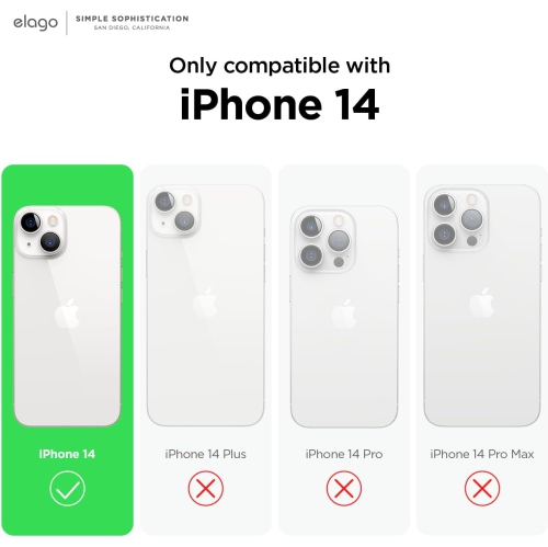 Elago compatible avec l’étui iPhone 14, l’étui en silicone liquide, l’étui protecteur intégral, antichoc, l’étui mince pour téléphone, doublure douce