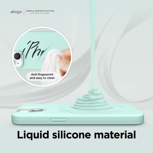 Elago compatible avec l’étui iPhone 14, l’étui en silicone liquide, l’étui protecteur intégral, antichoc, l’étui mince pour téléphone, doublure douce