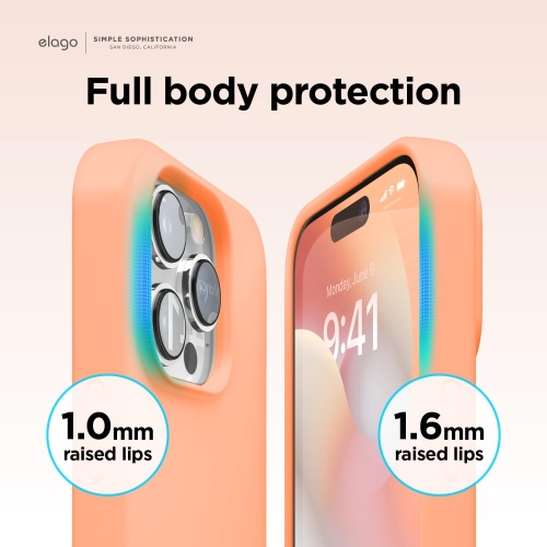 elago Compatible with iPhone 14 Pro Case, Liquid Silicone Case, Full Body Protective Cover, Shockproof, Slim Phone Case, Anti-Scratch Soft Microfiber
