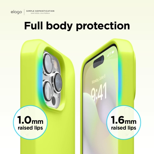 elago Compatible with iPhone 14 Pro Case, Liquid Silicone Case, Full Body Protective Cover, Shockproof, Slim Phone Case, Anti-Scratch Soft Microfiber