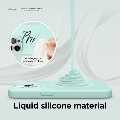 Elago compatible avec l’étui iPhone 14 Pro, l’étui en silicone liquide, l’étui protecteur intégral, antichoc, l’étui mince pour téléphone, doublure