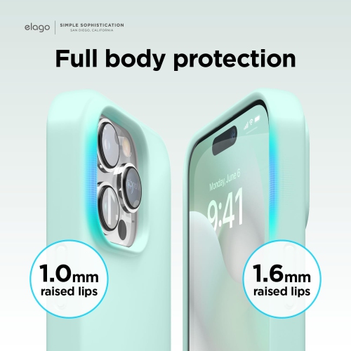 Elago compatible avec l’étui iPhone 14 Pro, l’étui en silicone liquide, l’étui protecteur intégral, antichoc, l’étui mince pour téléphone, doublure