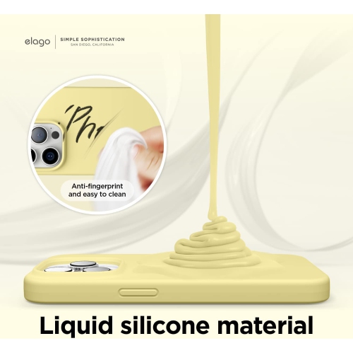 Elago compatible avec l’étui iPhone 14 Pro, l’étui en silicone liquide, l’étui protecteur intégral, antichoc, l’étui mince pour téléphone, doublure