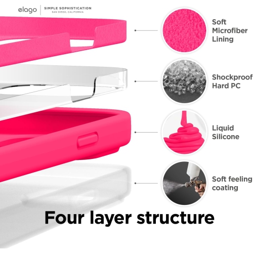 elago Compatible with iPhone 14 Pro Max Case, Liquid Silicone Case, Full Body Protective Cover, Shockproof, Slim Phone Case, Anti-Scratch Soft