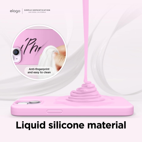Elago compatible avec l’étui iPhone 14, l’étui en silicone liquide, l’étui protecteur intégral, antichoc, l’étui mince pour téléphone, doublure douce