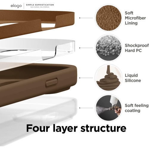 elago Compatible with iPhone 14 Pro Case, Liquid Silicone Case, Full Body Protective Cover, Shockproof, Slim Phone Case, Anti-Scratch Soft Microfiber